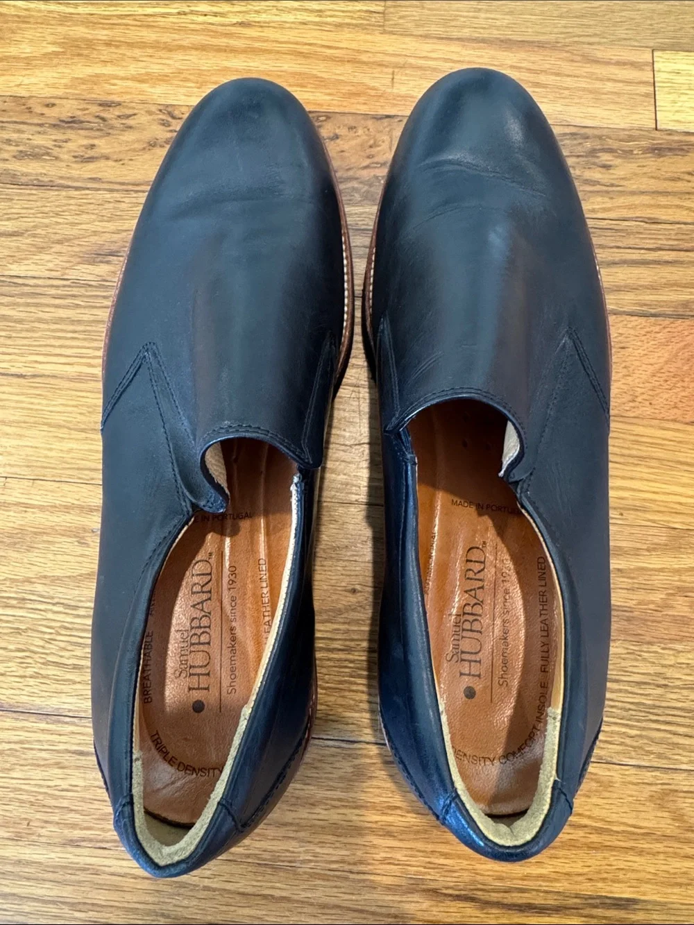 Samuel Hubbard Men's Black Leather Slip-On Dress Loafers